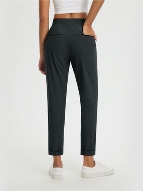 Baleaf Women's Black Golf Cropped Ankle Performance Business Casual Pants